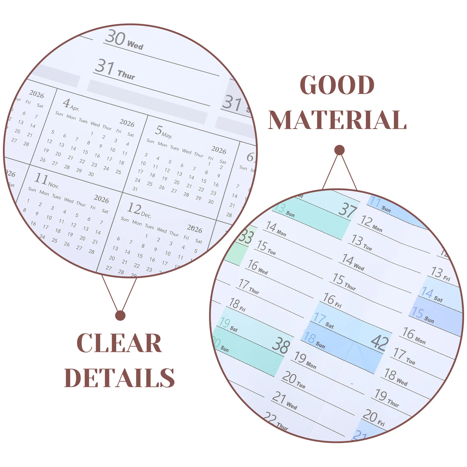 مجموعتان من مخطط الحائط السنوي، تقويم إنجليزي كبير وبسيط وقابل للكتابة، ملصق تخطيط سنوي شهري لمناسبات العمل المدرسية والمكتبية