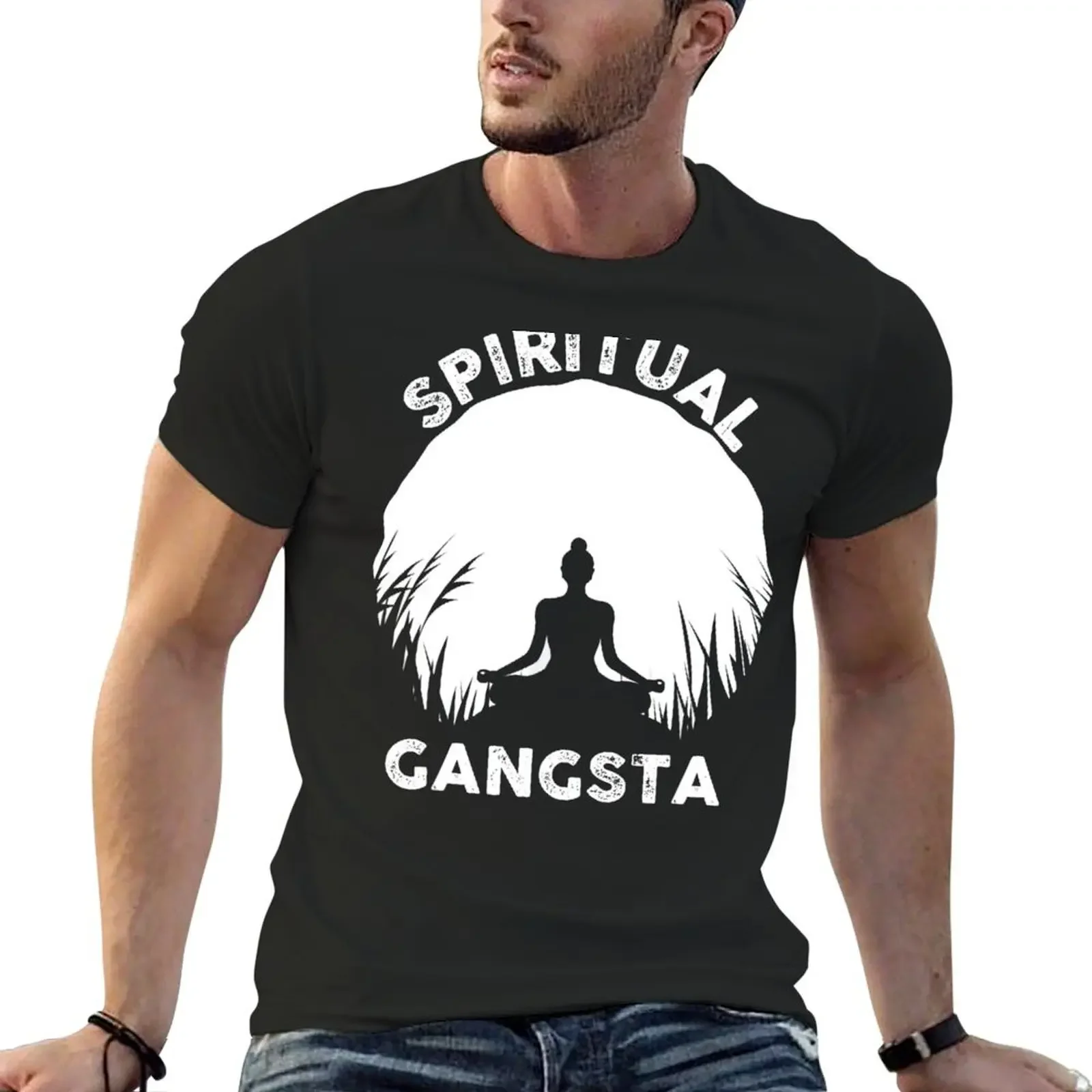 Vintage Style Yoga Spiritual Gangsta Gifts For Men and Women, Gift Halloween Day, Thanksgiving, Christmas Day T-Shirt