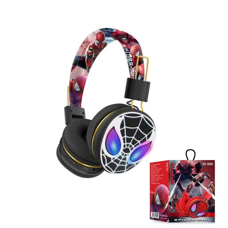 Bluetooth-наушники «Человек-паук», беспроводные наушники, звуковые складные наушники с микрофоном, детский подарок, аниме, мультфильм