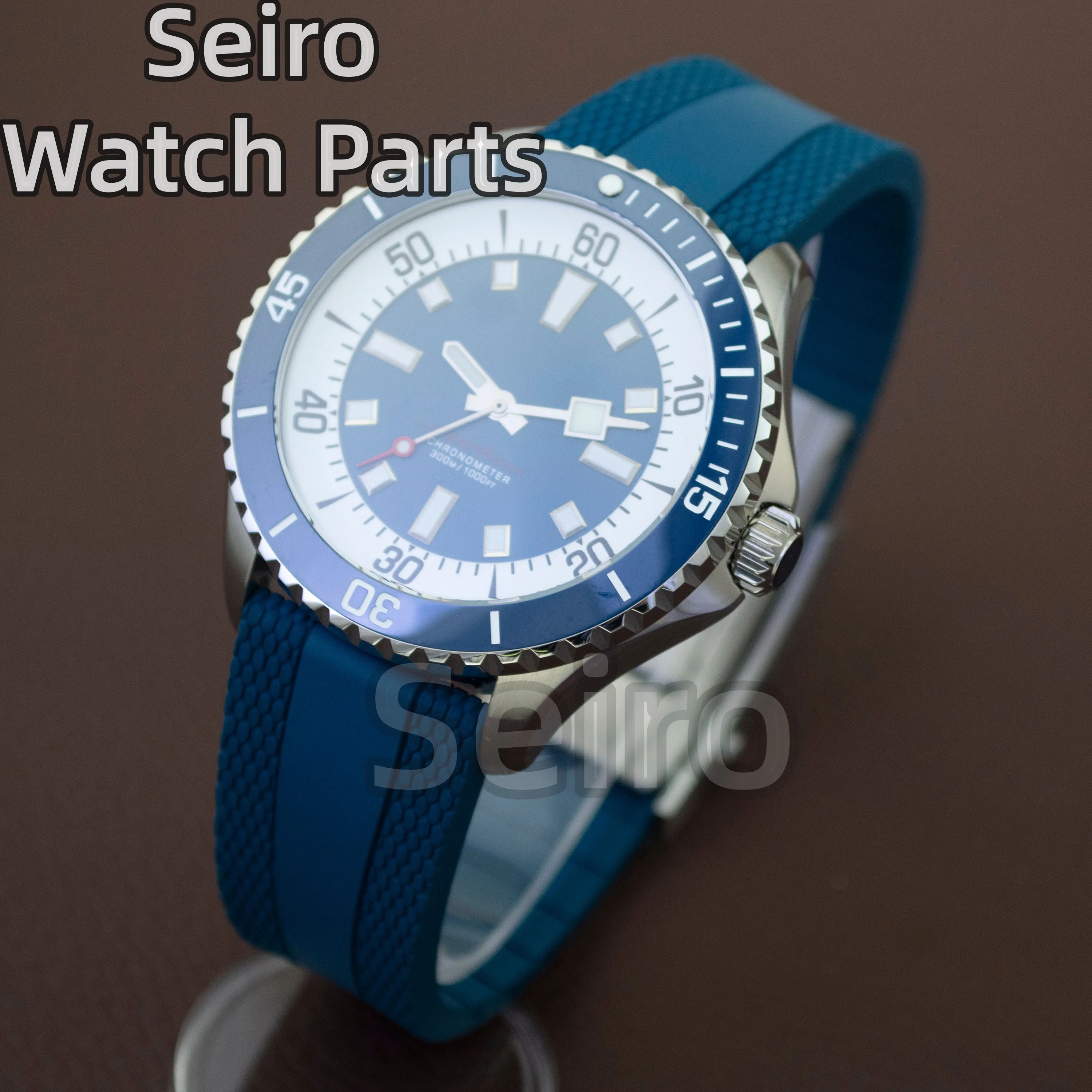 for Superocean NH35 Case Dial Hands Rubber Strap 200m Waterproof Dive Watch Men Case NH35 NH36 Automatic Movement Accessories