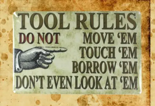 tool rules tin metal sign metal bar signs sign