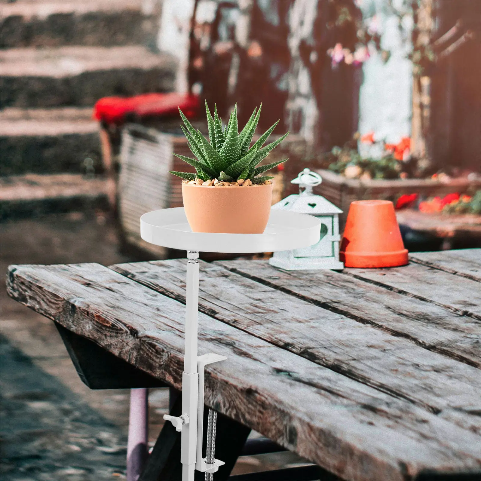Adjustable Iron Plant Stand Floating Window Plant Tray Shelf Indoor Windowsill Flowerpot Holder Metal Flower Pot Stand