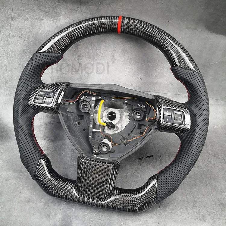 Carbon Fiber Leather Flat bottom Steering wheel For VAUXHALL OPEL ASTRA H III VXR