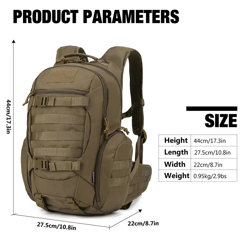 Multi-functional Hiking Backpack Mens Outdoor Casual Wear-resistant High-Capacity Outdoor Sports Travel Tactical Backpacks Male