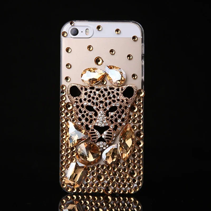 Rhinestone Leopard Head Case for Samsung Galaxy A55, A54, A32, 5G, A52, A71, 4G, A51, A72, A73, A53, Diamond Cover, Phone Case