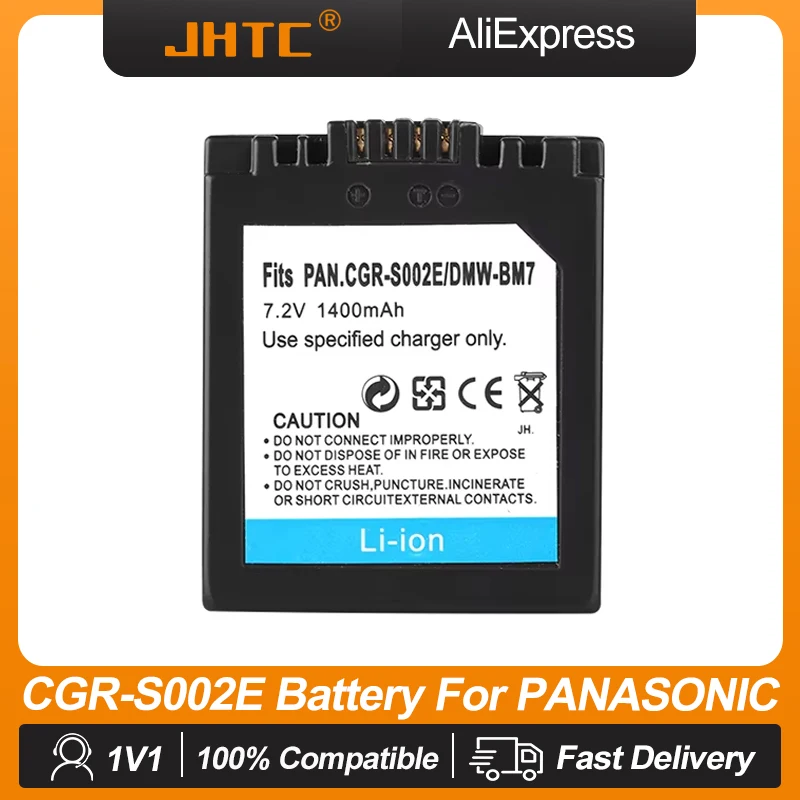 Batteria CGAS002 CGA-S002 per batteria Panasonic DMC-FZ1 DMC-FZ10 DMC-FZ10EG-K DMC-FZ3B per batteria Panasonic S002 1400mAh