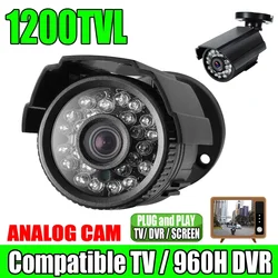 Mini Hd güvenlik güvenlik kamerası 1200TVL In/açık su geçirmez Ip66 Home ev Tv izleme için uyumlu Analog Cvbs braketi var