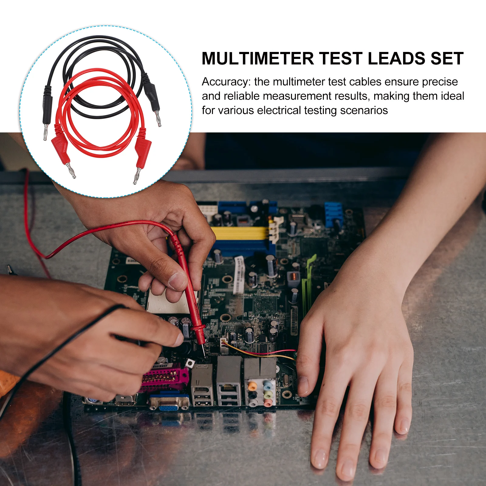 

2PCS Multimeter Test Cables Banana Plug Wires Alligator Clips Flexible Leads Electrical Testing Accessories Digital Measurement
