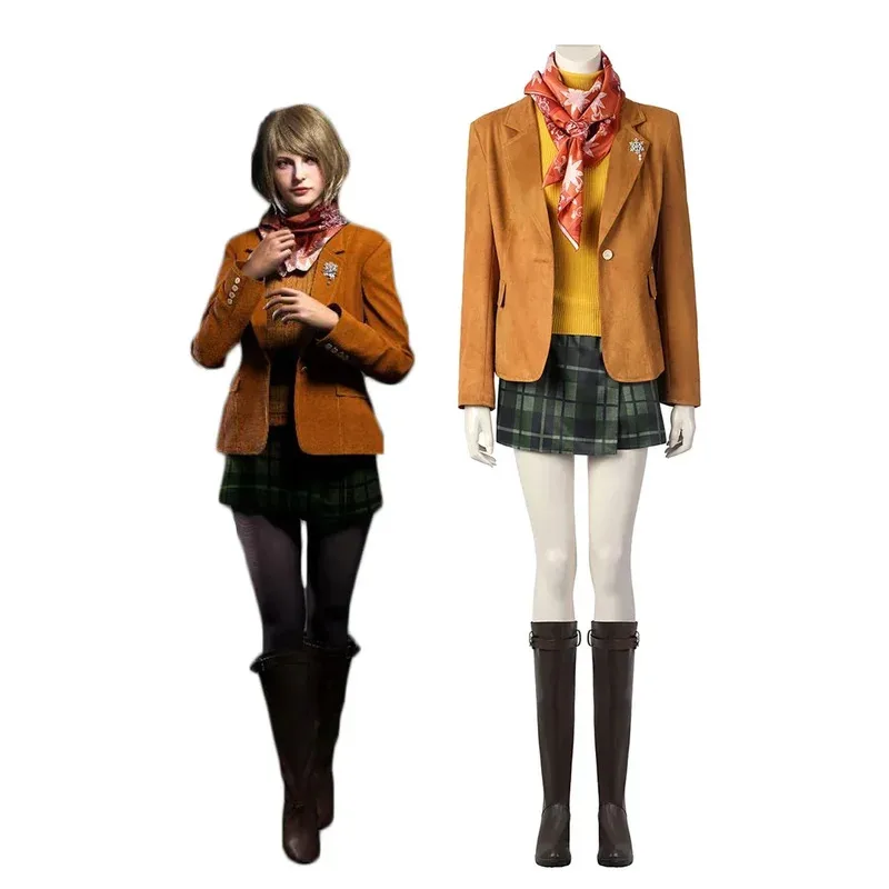 

Костюм для косплея Эшли Грэм - RE4 Remake, полный комплект с ботинками, карнавальный наряд на Хэллоуин jk; 6