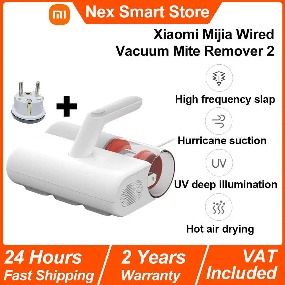 Xiaomi Mijia Dispositivo per la rimozione degli acari sottovuoto cablato 2, aspirazione da uragano 12000 Pa, sterilizzazione con irradiazione UV, efficienza di flrazione del 99%