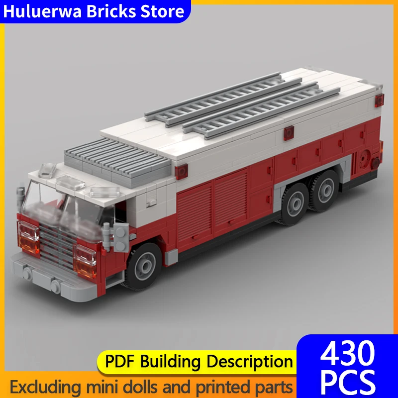 

Модель городской автомобиль MOC, строительные кирпичи, тяжелая спасательная пожарная машина, модульная технология, детские праздничные подарки, сборка игрушек, костюм