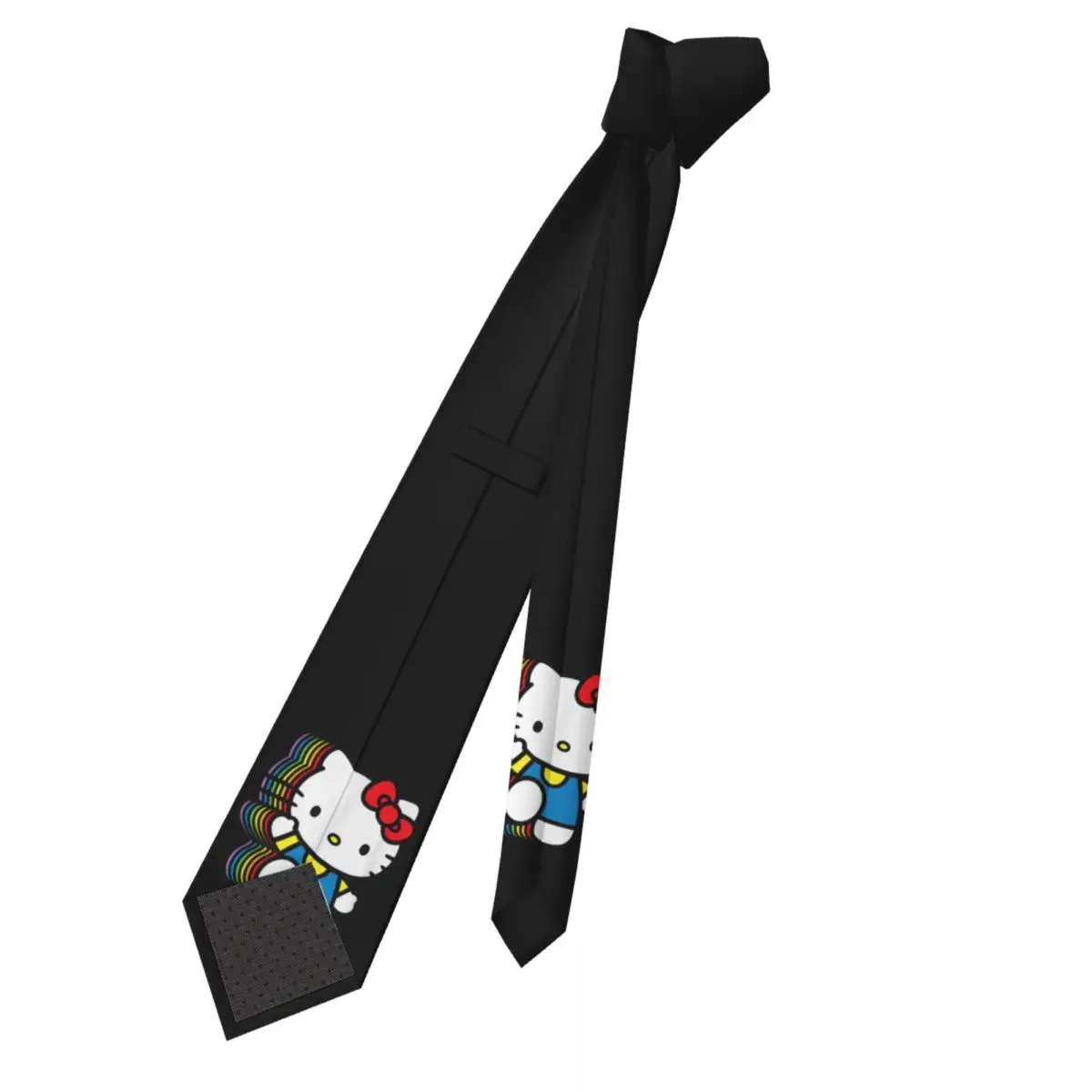 Hello Kitty Rainbow Men Neckties Skinny Polyester 8 cm Wide Neck Tie for Mens Accessories Cravat Cosplay Props