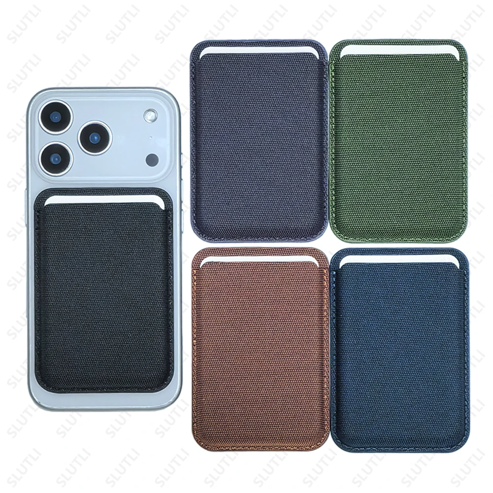 Magnetic Techwoven Wallet Case iPhone 16 17 Pro Max 14 15 Plus Samsung S25 S26 Ultra For Magsafe Card Holder Macsafe Card Slots