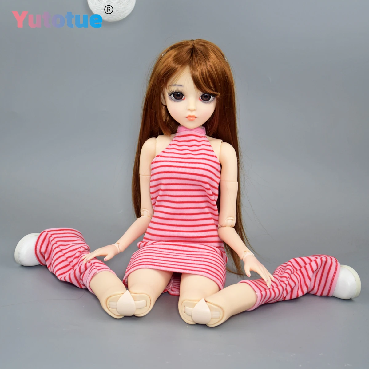 

YUTOTUE 60cm Height Girl Doll Brown Wig Dress Set Shoes Lifelike 1/3 Scale BJD Doll Toy Girls Gift