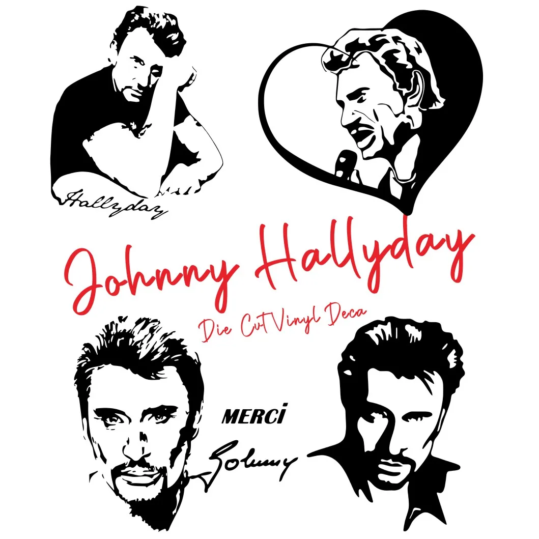 Die-Cut Vinyl Decal Johnny Hallyday Car Sticker Waterproof For Laptop Helmet Refrigerator Decal Auto Decors on Truck Bumpe