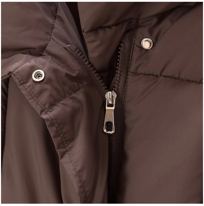 Advanced with Waist Cinching Tie Up Black Cotton Jacket Women's 2026 Winter New Korean Version Stand Collar Coat Female Parkas