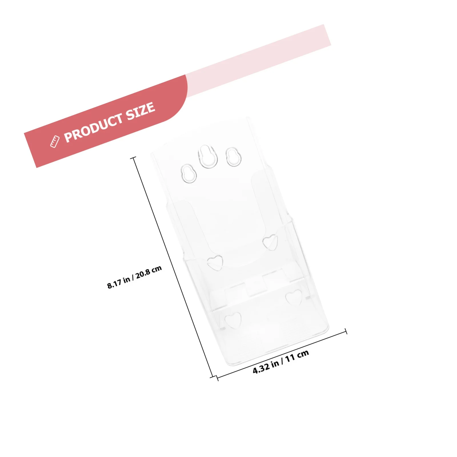 Desktop File Storage Rack Acrylic Literature Organizer Sloping Design for Office Study Dorm Magazine Pamphlet Holder Transparent