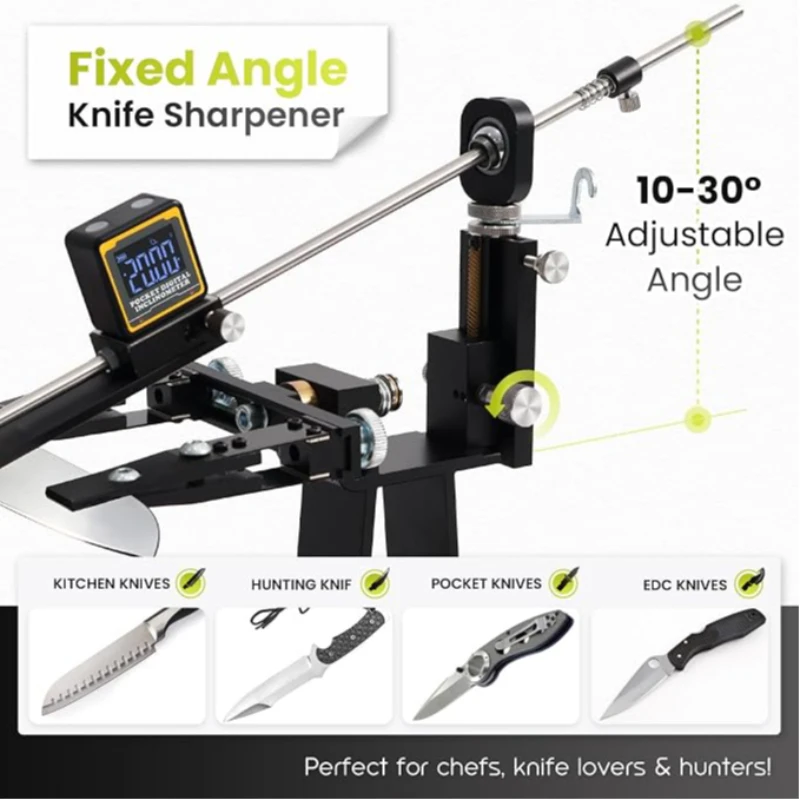 Black Fixed-angle Knife Sharpener, 360° Rotating Knife Sharpening Tools, Kitchen Household Diamond Whetstone Sharpener Sets Hot