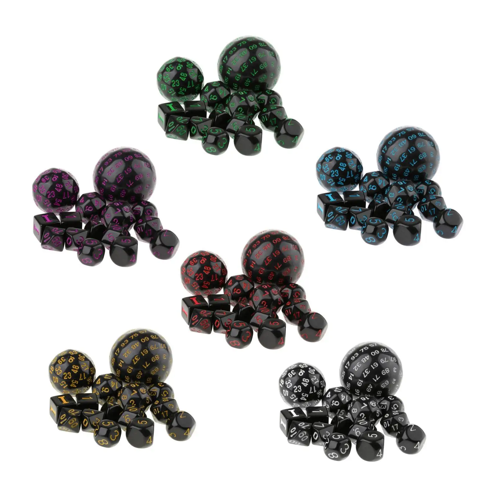 

15Pieces Acrylic Multi Side Dice Set D60 D30 D24 D20 D16 D12 D10 D8 D7 D5 D4 for RPG Casino Table Game Toy