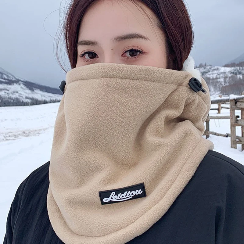 Warm Hood Hat Scarf Integrated Hat Men's Women's Winter Thickened Ski Cycling Mask Outdoor Windproof Cute Cover Kullies Beanies