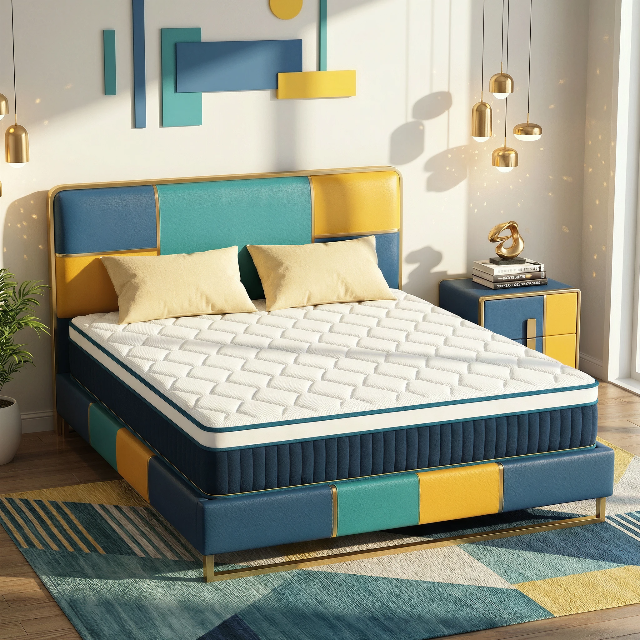 Mutesleep 14 Inch King Size Mattress, Pocket Spring Hybrid Memory Foam Bed in a Box, Motion Isolation Pressure Relief