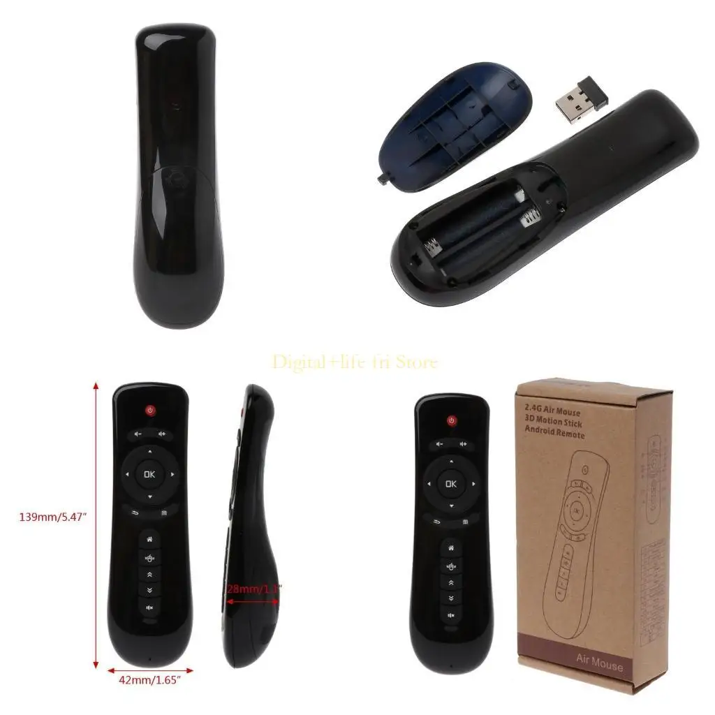 E06D Mini Fly Air Mouse T2 2.4G Wireless Keyboard for Android Remote Control Motion For Smart Box Remote