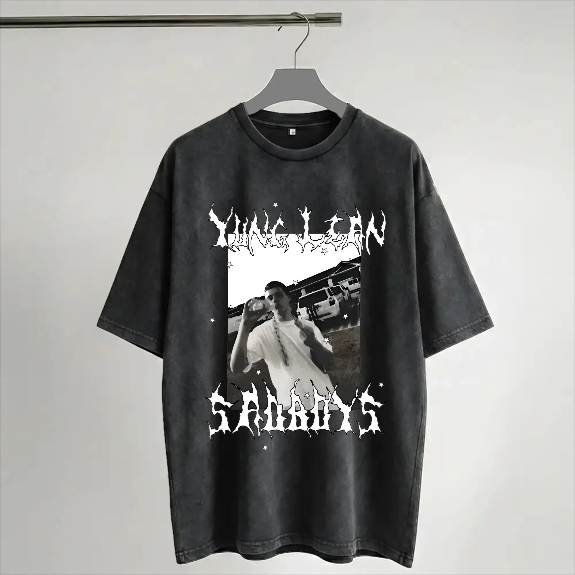 Yung Lean Warlord  T Shirt Hip Hop Washed Cotton Harajuku T-Shirts  Cool for Men Women Streetwear Summer Tee Shirt