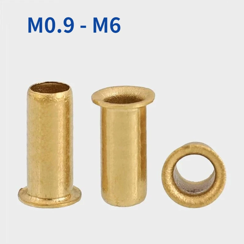 Rivets tubulaires M0.9 M1.3 M1.5 M1.7 M2 M2.3 M2.5 M3 M3.5 M4 M5 M6, Circuit imprimé Double face, clous PCB, écrous à rivets creux en cuivre