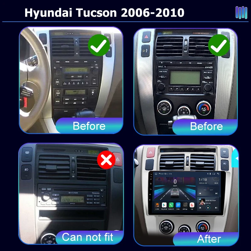 AI VOICE roadivox Android car radio for Hyundai Tucson 2006 2010 stereo GPS Navigation video Multimedia Player tape recorder
