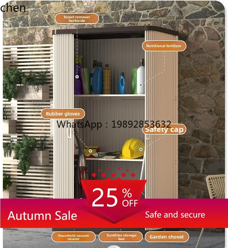 

Outdoor Storage Cabinet Balcony Miscellaneous Tools Storage Cabinet Courtyard Villa Waterproof Sunscreen