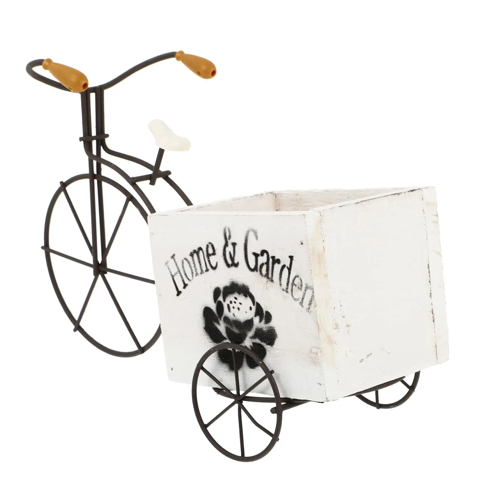 

Flowers Wooden Bicycle Ornaments Home Decor Craft Decorative Planter Boxes Bamboo
