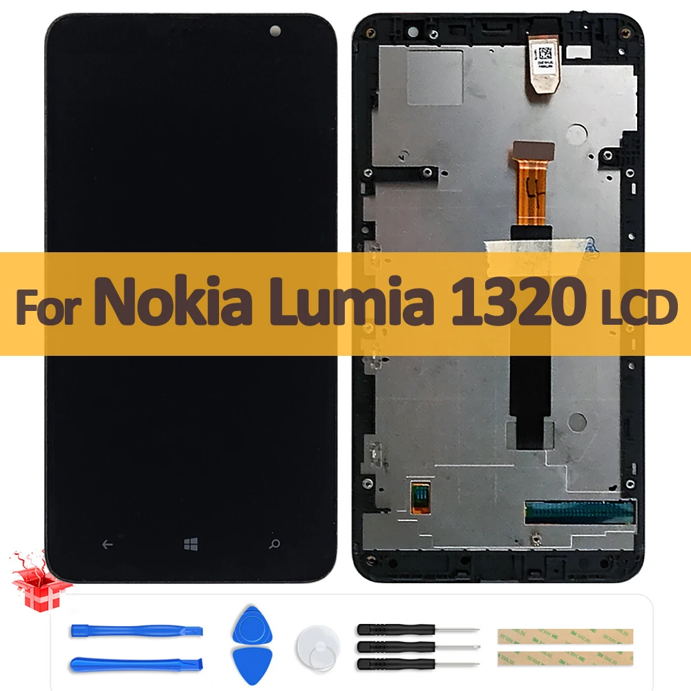 6.0 "display lcd original para nokia lumia 1320 lcd RM-994 RM-995 RM-996 com tela de toque digitador assembléia painel substituição