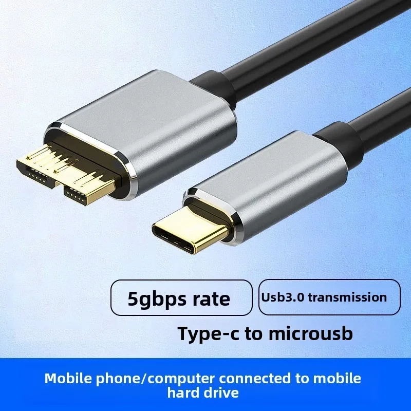 For Type C to Micro USB 3.0 Cable Type-C to Micro B Hard Drive Data Cable for Mobile HDD  Phone PC
