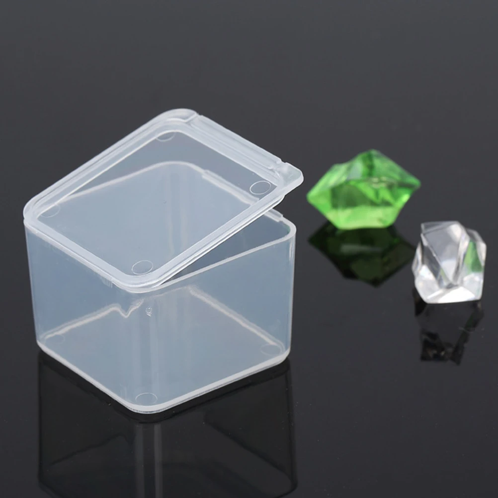 

50 Pcs Plastic Boxes Transparent PP Mini Containers Craft Beads Coins Jewelry Watch Findings Tool Box Component Case Medicine