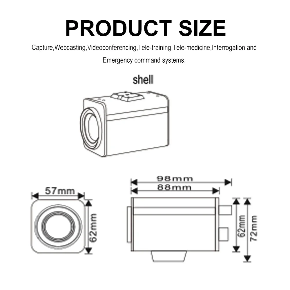 Anxinshi HD-SDI CVBS AHD AVI TVI 5 in 1 Output CCTV Camera 2.0MP Sensor 20X Zoom Camera