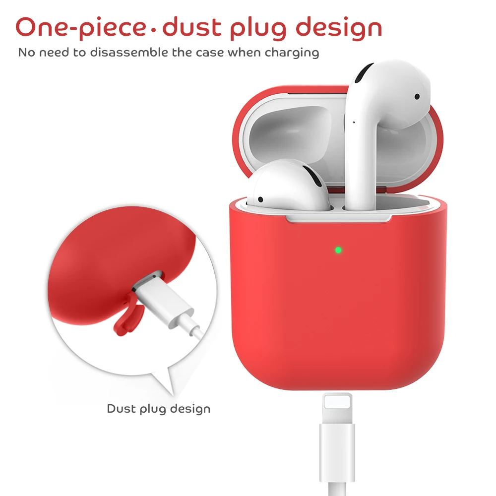 Funda protectora de silicona para Airpods 2, funda para auriculares inalámbricos con Bluetooth, para Apple Airpods 2