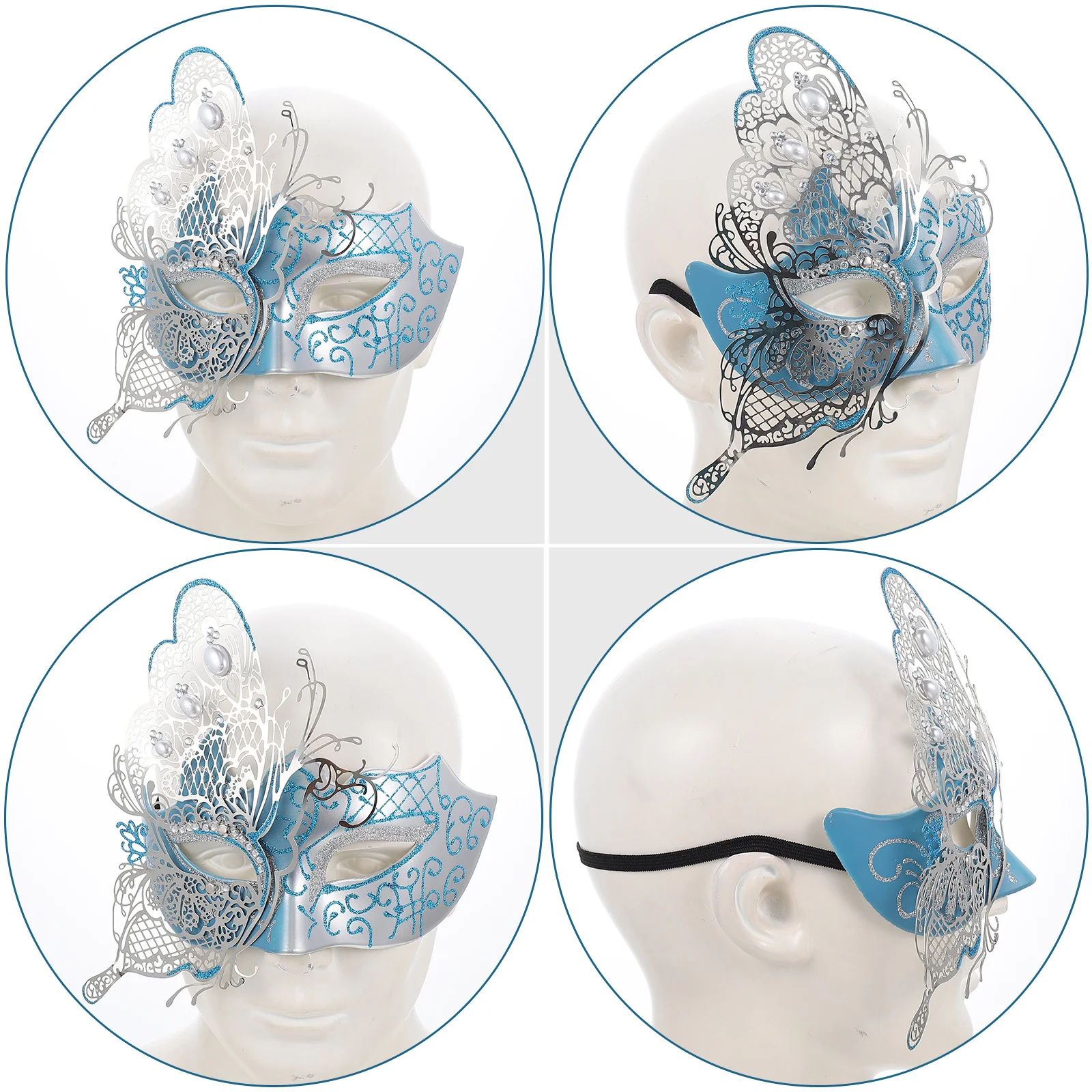 

Butterfly Mask Half Face Masquerade Ball Party Costume Women Cosplay Halloween Festival Metal Plastic Rhinestone Dancing