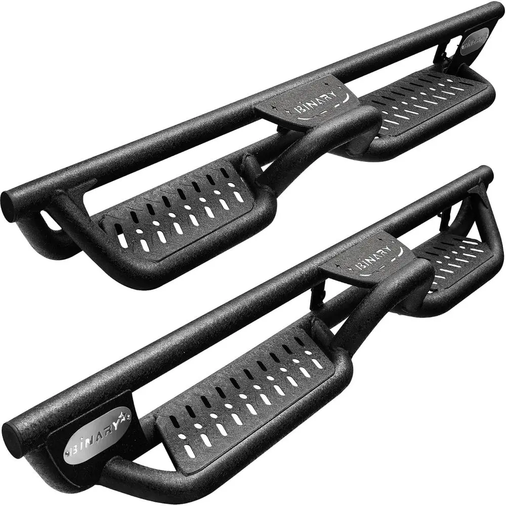 

Universal Two-Stair Running Boards for 2009-2018 1500 Crew Cab & 2010-2026 2500/3500 Crew Cab Trucks, Carbon Steel Side Steps
