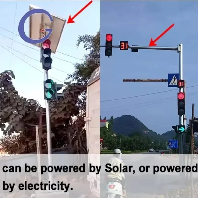 8 polegadas 200mm conjunto de 3 semáforos LED em cor de luz verde âmbar vermelho