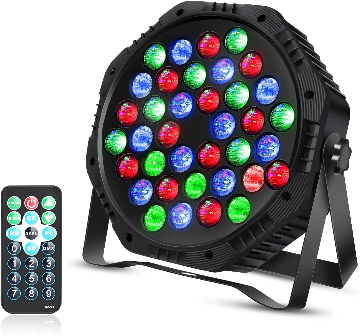 36 Led Spotlights, Par Lights Rgb Spotlights Stage Lights, 10 Modes Dj Lights Stage Lighting, with Sound-Activated Remote Control and Dmx Stage Lighting, Suitable for Events, Wedding Parties, Christmas, Birthdays, Background Lighting, Garden Wall Lights, Professional Stage Lighting Decoration