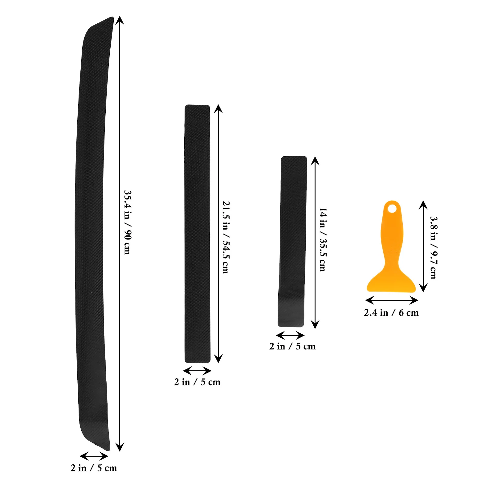 5Pcs Vehicle Door Protector Sticker Carbon Fiber Anti Scratch Uv Resistant Universal Car Sill Car Door Sill Sticker