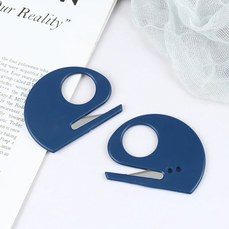 2Pcs/Lot Plastic Mini Letter Opener Letter Mail Envelope Opener Safety Paper Guarded Cutter Blade Office Equipment