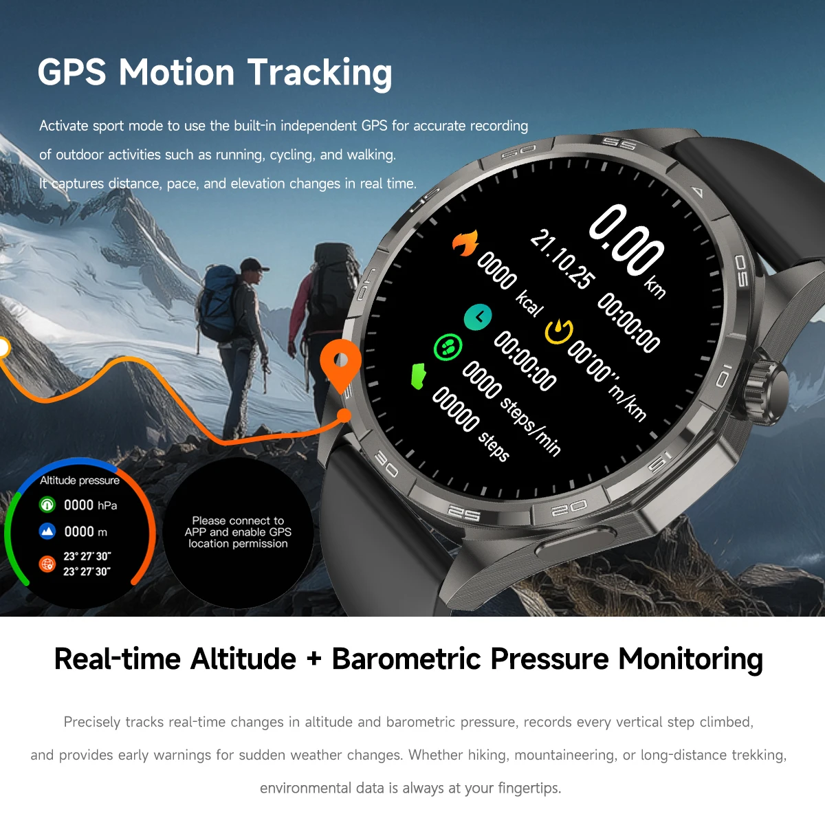 2025 Smart Watch 6Pro Bluetooth Call GPS Tracking Heart Rate Monitor for Teenagers with Altitude & Air Pressure Features