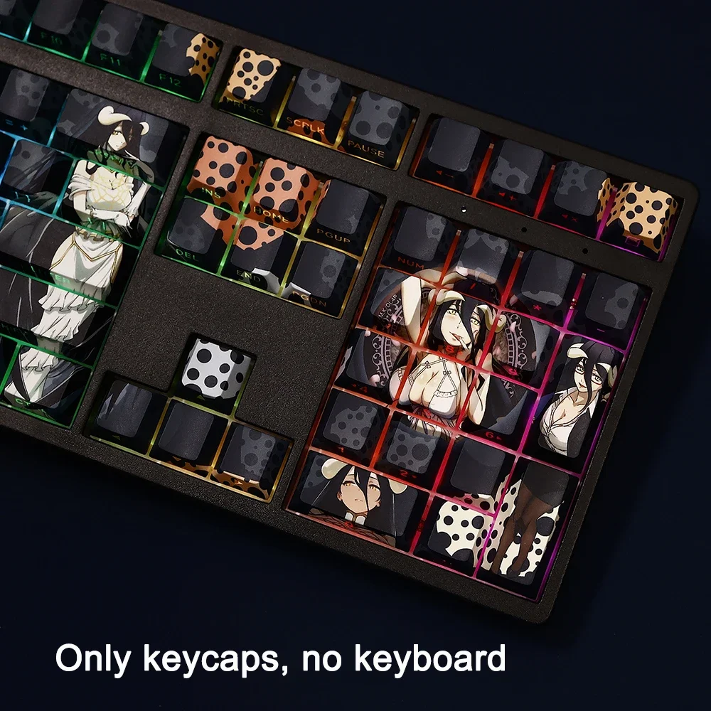 108 Tasten für das Overlord-Thema, Narberal Gamma PBT, Farbstoffsublimationsdruck, beleuchtete Tastenkappen, Cartoon-Anime-Gaming-Tastenkappen für ANSI 61 87 104. – Detail 8