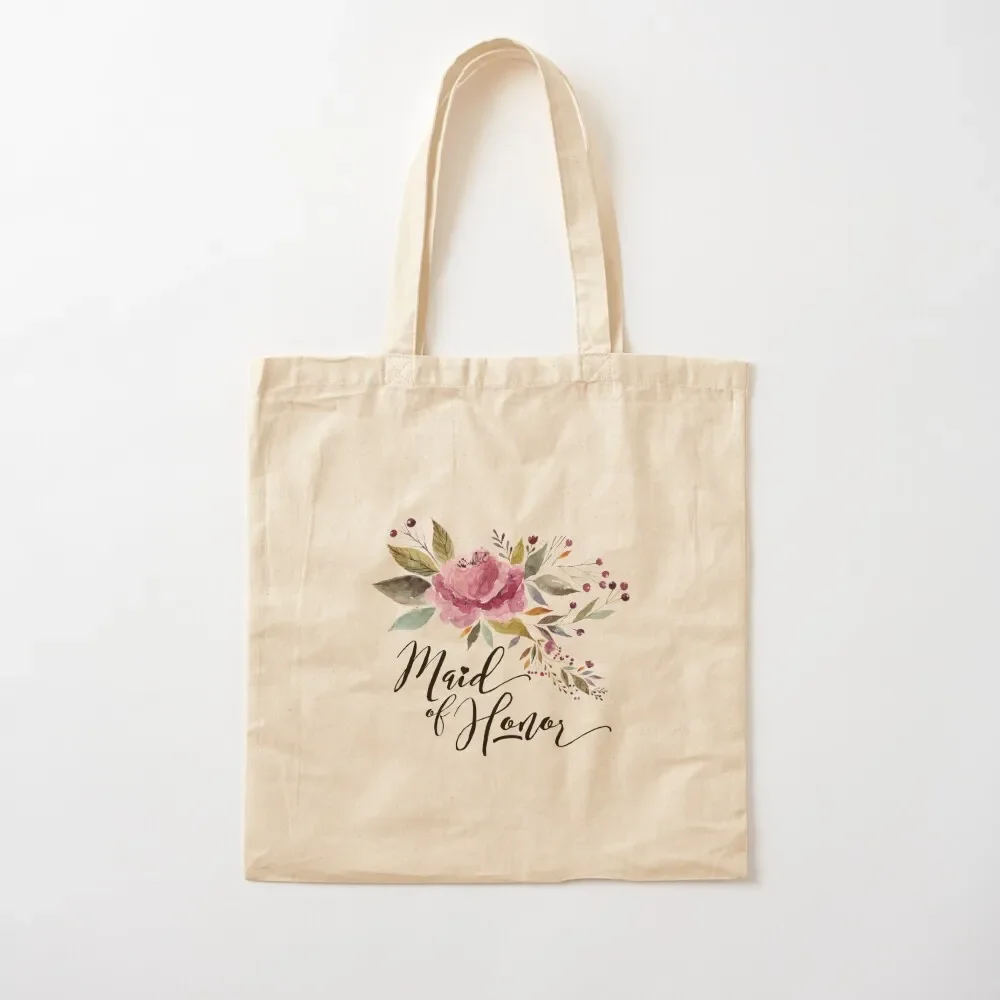 

Maid of Honor Burgundy Rose Wedding Bridal Tote Bag shopping bag shopping bags foldable tote bag university