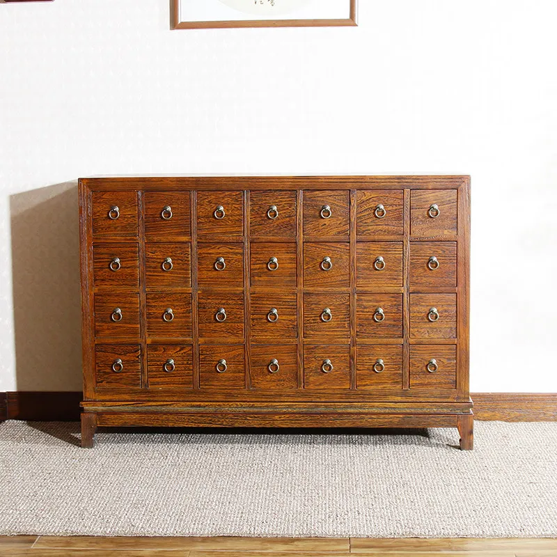 Factory Direct 2026 Solid wood traditional Chinese medicine cabinet Household family traditional Chinese medicine cabinet Entran