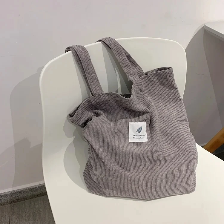 JIOMAY 2025 Damen Cord-Shopper-Tasche Stilvolle Tragetasche - Langlebige Casual Große Einkaufstasche mit Hoher Kapazität Perfekt für den Täglichen Gebrauch – Detail 5