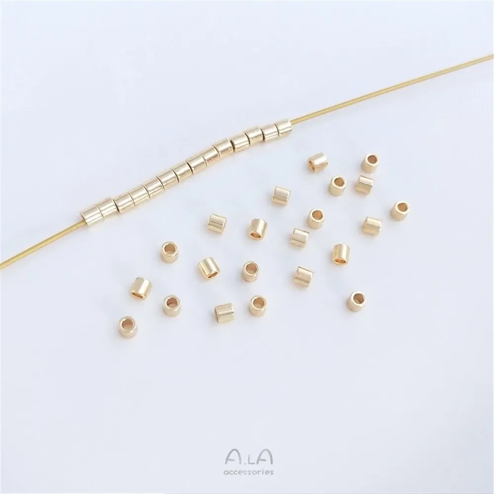 【Not clip flat】14K gold covered color preservation 2mm thick round tube spacer beads handmade tube beads diy jewelry loose beads