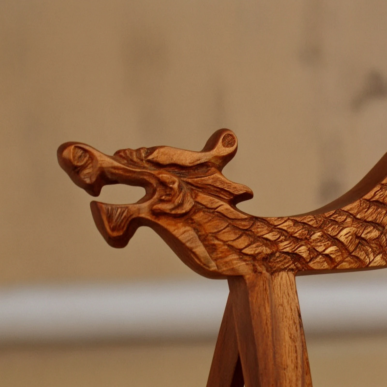 Book Stand with Dragon Carvings Tabletop Calligraphy Book Stand Carved Unique for Calligraphers, Desk, Study Room
