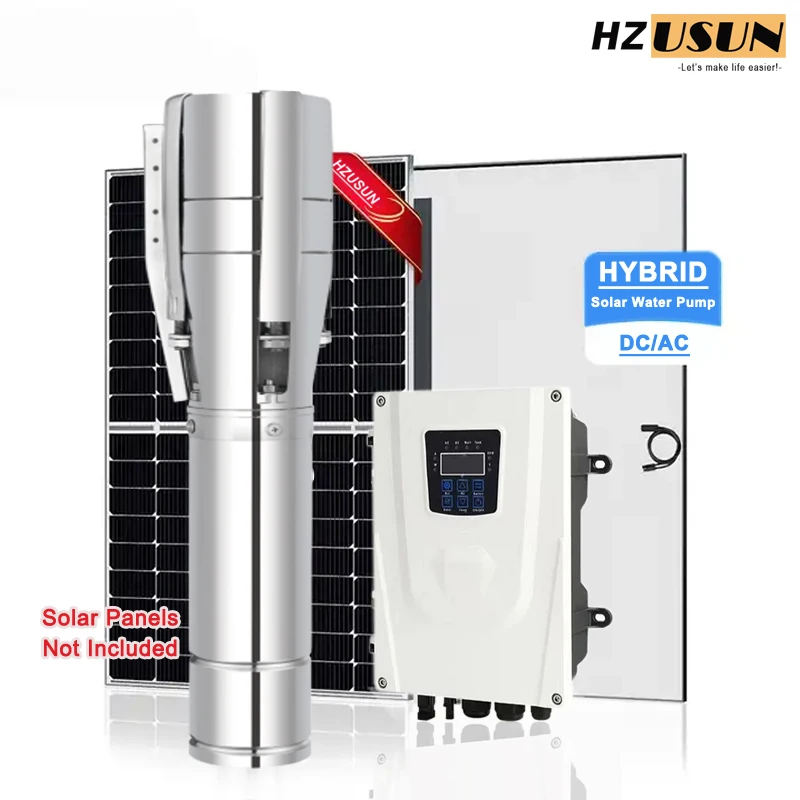 

HZUSUN 1300 Вт постоянного тока переменного тока 3-дюймовый шланг высокого объема на солнечной энергии неглубокий мощный погружной насос для орошения крупного рогатого скота